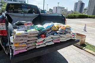 Fundo Social recebe doação de alimentos de academia