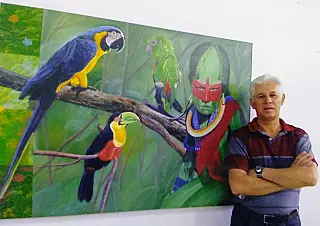 Artistas suzanenses expõem quadros em mostra virtual no México