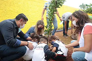 Escola Municipal do Jardim Maitê ganha pomar e horta educativa