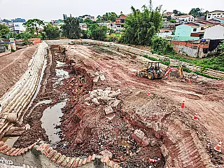 Obras do 'Piscinão' seguem em Ferraz