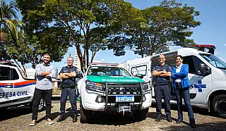 Mogi apresenta veículos para reforçar frota da Patrulha Rural, Defesa Civil e Saúde
