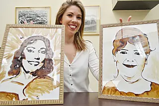 Artista plástica mogiana pinta retratos utilizando o café como base