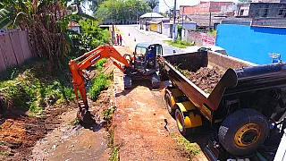 Obras para ampliar e limpar córrego são iniciadas em Poá