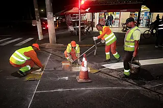 Avenida Brasília recebe sinalização de trânsito