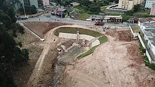 Construção do piscinão do Parque São Francisco chega à reta final