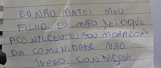 Em bilhete, mãe confessa abandono de bebê em frente ao cemitério