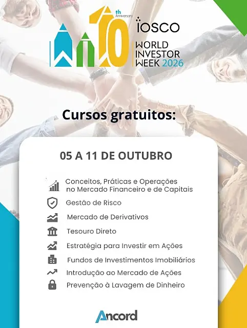 Ancord participa da Semana Mundial do Investidor com cursos gratuitos e ações de educação financeira